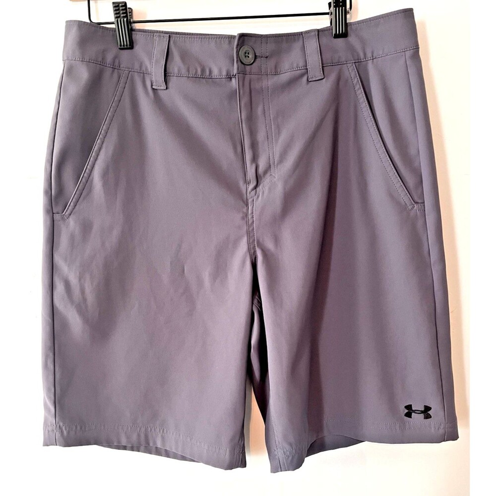 Under Armour Golf Shorts HeatGear Loose Gray Flat Athletic Stretch Mens Sz 32